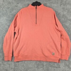 Carhartt Womens XL Coral Pink Tencel Fiber Series Quarter Zip Sweatshirt
